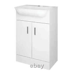 Bathroom Vanity Unit Basin Storage Cupboard Furniture Gloss White Modern 520mm