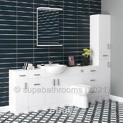 Bathroom Vanity Unit Cabinet Cloakroom White Furniture Toilet Basin Sink Storage