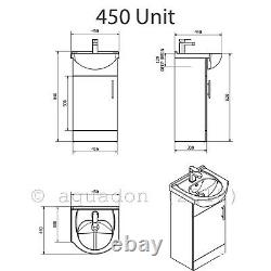 Bathroom Vanity Unit Cabinet Linton WC Toilet White Furniture Unit, Cistern Sink
