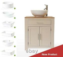 Bathroom Vanity Unit Cabinet Wash Stand with Basin Sink & Tap Off White 502