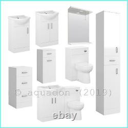 Bathroom Vanity Unit Cabinet White Furniture Toilet Basin Sink Cloakroom Storage