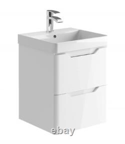Bathroom Vanity Unit Ceramic Basin Sink Cabinet Wall Hung 500MM Varied Colours