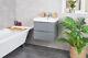 Bathroom Vanity Unit Ceramic Basin Sink Cabinet Wall Hung White 500mm 600mm