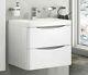 Bathroom Vanity Unit Ceramic Basin Wall Hung Cabinet Storage 500/600/700/800mm