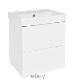 Bathroom Vanity Unit Ceramic Basin Wall Hung Cabinet Storage 500/600/700/800MM