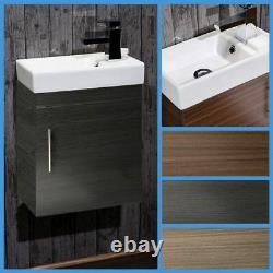 Bathroom Vanity Unit Cloakroom Compact 400mm Basin Sink Wall Hung