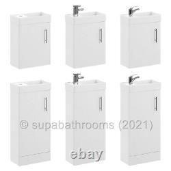 Bathroom Vanity Unit Cloakroom Compact & Basin Sink 400mm Wall Hung & Floor