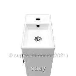 Bathroom Vanity Unit Cloakroom Compact & Basin Sink 400mm Wall Hung & Floor