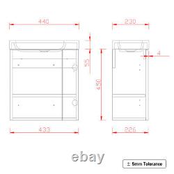 Bathroom Vanity Unit Cloakroom Compact Basin Sink Cabinet Storage Gloss White