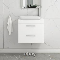 Bathroom Vanity Unit Countertop Basin Sink Floor Standing Wall Hung Gloss White