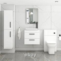Bathroom Vanity Unit Countertop Basin Sink Floor Standing Wall Hung Gloss White