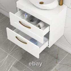 Bathroom Vanity Unit Countertop Basin Sink Floor Standing Wall Hung Gloss White