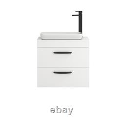 Bathroom Vanity Unit Countertop Basin Sink Floor Standing Wall Hung Gloss White