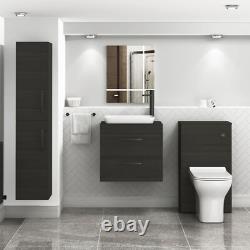 Bathroom Vanity Unit Countertop Basin Sink Floor Standing Wall Hung Hale Black