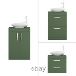 Bathroom Vanity Unit Countertop Wash Basin Sink Floor Standing Wall Hung Green