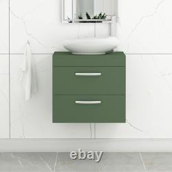 Bathroom Vanity Unit Countertop Wash Basin Sink Floor Standing Wall Hung Green