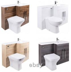 Bathroom Vanity Unit Designer Furniture Suite Back to Wall WC Toilet, Basin Sink