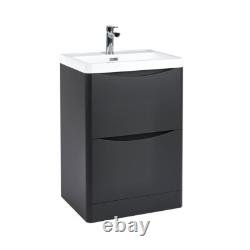 Bathroom Vanity Unit Designer Furniture Suite Back to Wall WC Toilet, Basin Sink