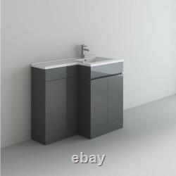 Bathroom Vanity Unit Designer Furniture Suite Back to Wall WC Toilet, Basin Sink