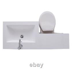 Bathroom Vanity Unit Designer Furniture Suite Back to Wall WC Toilet, Basin Sink