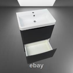Bathroom Vanity Unit Designer Furniture Suite Back to Wall WC Toilet, Basin Sink