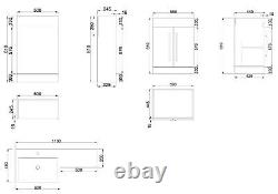 Bathroom Vanity Unit Designer Furniture Suite Back to Wall WC Toilet, Basin Sink