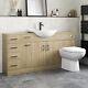 Bathroom Vanity Unit Drawer Cabinet Laundry Storage Toilet Basin Oak 1564mm