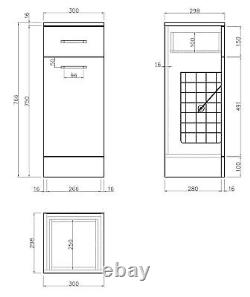 Bathroom Vanity Unit Drawer Cabinet Laundry Storage Toilet Basin Oak 1564mm