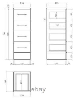 Bathroom Vanity Unit Drawer Cabinet Laundry Storage Toilet Basin Oak 1564mm