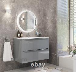 Bathroom Vanity Unit Floating Storage Basin Gloss White Grey Blueberry 60/80/120