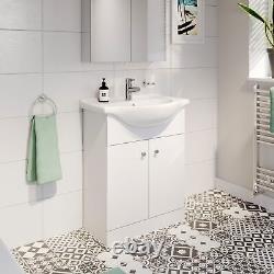 Bathroom Vanity Unit Floor Standing 650mm Matte White Flat Pack No Basin