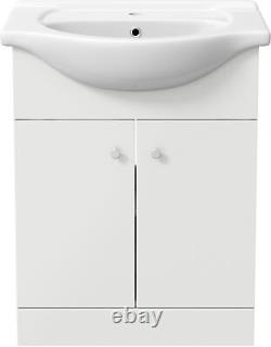 Bathroom Vanity Unit Floor Standing 650mm Matte White Flat Pack No Basin