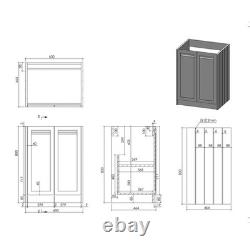 Bathroom Vanity Unit Freestanding Basin Sink Cabinet Furniture 2 Door 600 / 800