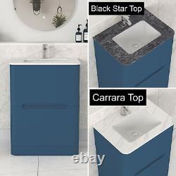 Bathroom Vanity Unit Furniture Cabinet Storage Basin & WC Toilet Satin Blue