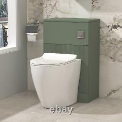 Bathroom Vanity Unit Furniture Storage Cabinet Basin & WC Toilet Satin Green