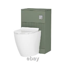 Bathroom Vanity Unit Furniture Storage Cabinet Basin & WC Toilet Satin Green