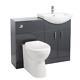 Bathroom Vanity Unit Furniture Suite Cabinet Toilet Basin Back To Wall Wc 1050mm