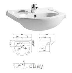 Bathroom Vanity Unit Furniture Suite Cabinet Toilet Basin Back To Wall WC 1050mm