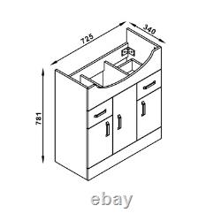 Bathroom Vanity Unit Gloss White Floor Standing Storange Cabinet only