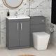 Bathroom Vanity Unit Indigo Grey Gloss 2-door Basin Cabinet Furniture Suite Wc B