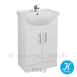 Bathroom Vanity Unit Kass 550mm Sink Basin Cloakroom Furniture Storage Cabinet
