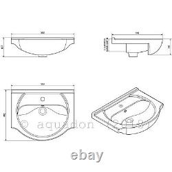 Bathroom Vanity Unit Kass 550mm Sink Basin Cloakroom Furniture Storage Cabinet