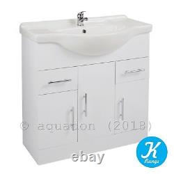 Bathroom Vanity Unit Kass 850mm Sink Basin Cloakroom Furniture Storage Cabinet