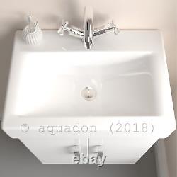 Bathroom Vanity Unit Minimalist Wall Hung & Floor Cubix Compact Gloss White