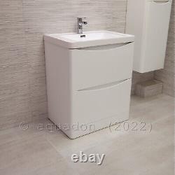 Bathroom Vanity Unit Modern Basin Sink Unit 2 Drawer Storage Cabinets