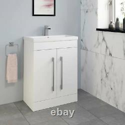 Bathroom Vanity Unit Modern Storage Cabinet Furniture Basin Gloss 600mm White