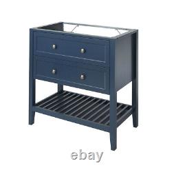 Bathroom Vanity Unit Satin Blue Basin Storage Cabinet Furniture (H)80.6x(W)80cm