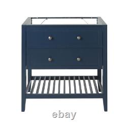 Bathroom Vanity Unit Satin Blue Basin Storage Cabinet Furniture (H)80.6x(W)80cm