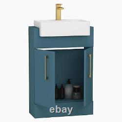 Bathroom Vanity Unit Sink 2 Door Free Standing 600mm Semi Recessed Wash Basin