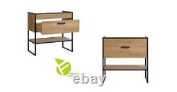 Bathroom Vanity Unit Sink 800 Cabinet Black Steel Oak Brooklyn